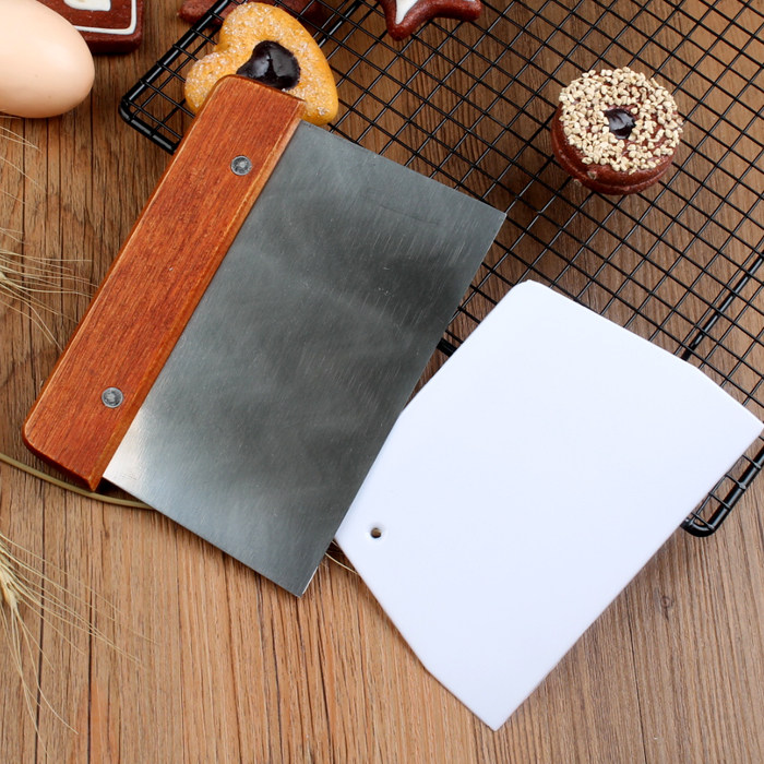 Stainless steel flour spatula cake cream hard plastic spatula flakes pancake pastry rice rolls scraping soap tool