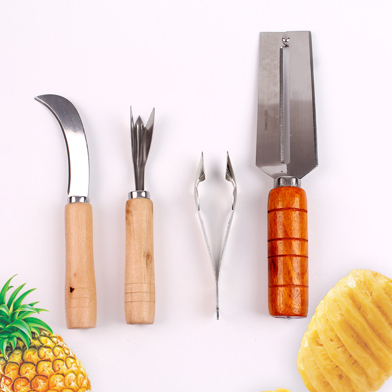 Stainless Steel Fruit Knife Pinewood Peeler Peeler To Eye Grip Ganshu Peel Knife Lettuce Melon Planing Water Fruit Shop Tool