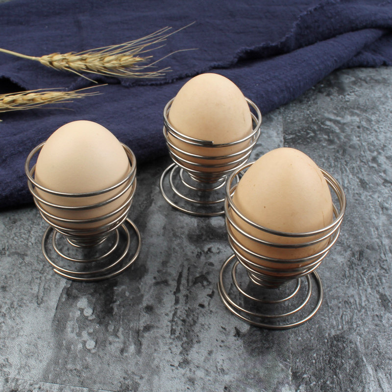 Stainless Steel Spring Egg Rack Egg iron plate Steamed Egg Shelf Glutinous Rice Egg-Steamed Egg-cup Caimei Cosmetic Egg Cup