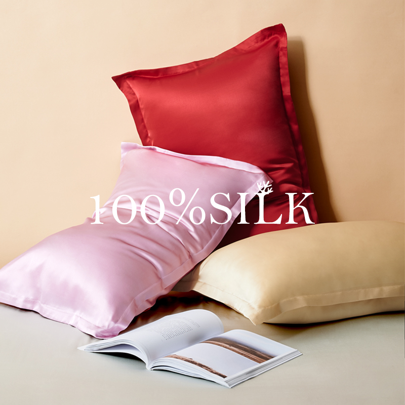 Double sided real silk pillowcase 100% mulberry silk amino acid pro-skin beauty mulberry silk pillow towel single silk present