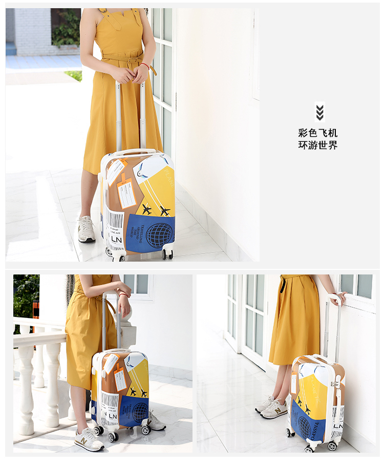 Phim hoạt hình vali nữ hộp mật khẩu dễ thương 20 inch lên máy bay vali du lich