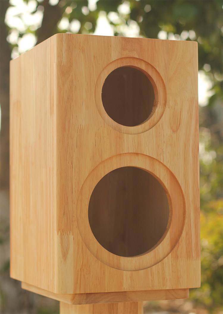 Two-way speaker solid wood empty box Simple dovetail tenon structure Hifi empty box DIY frequency division