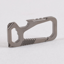 Titanium alloy keychain Mens multi-function tool hanging buckle Car keychain Emergency wrench opening bottle waist hanging ring