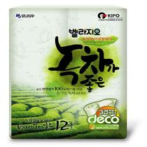 South Korea imported polyester green tea toilet paper toilet roll paper printed toilet paper natural virgin wood pulp 12 rolls