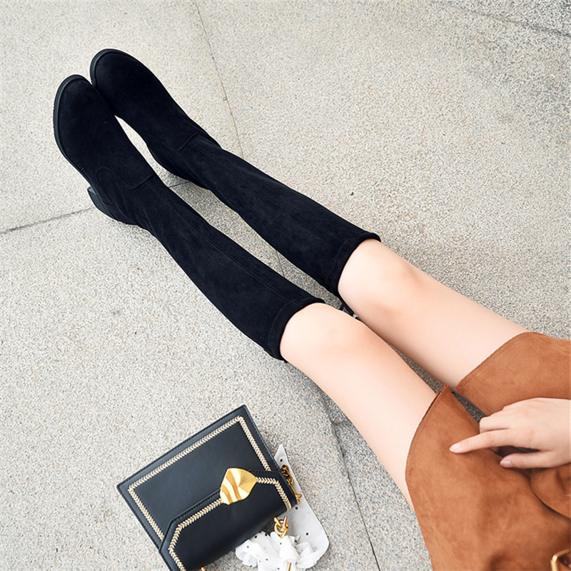 2026 Spring New Slimming Non-Slip Elastic Long Boots Over-The-Knee High Riding Boots Women's Slim Boots