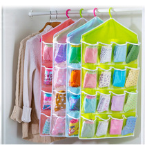 Storage door storage bag hanging bag wardrobe transparent 16 compartment wardrobe back underwear socks hanging wall storage bag