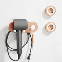 Japanese solid wood hair dryer rack free of punching bathroom hair dryer bracket white wall hanging storage hair dryer hanger