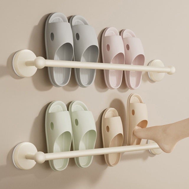 Suction cup bathroom slipper rack bathroom drain storage rack