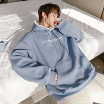 CHICERRO Sicilian mens clothing gush thickened letters Lianhood clothing male flocking sleeve head loose casual jacket