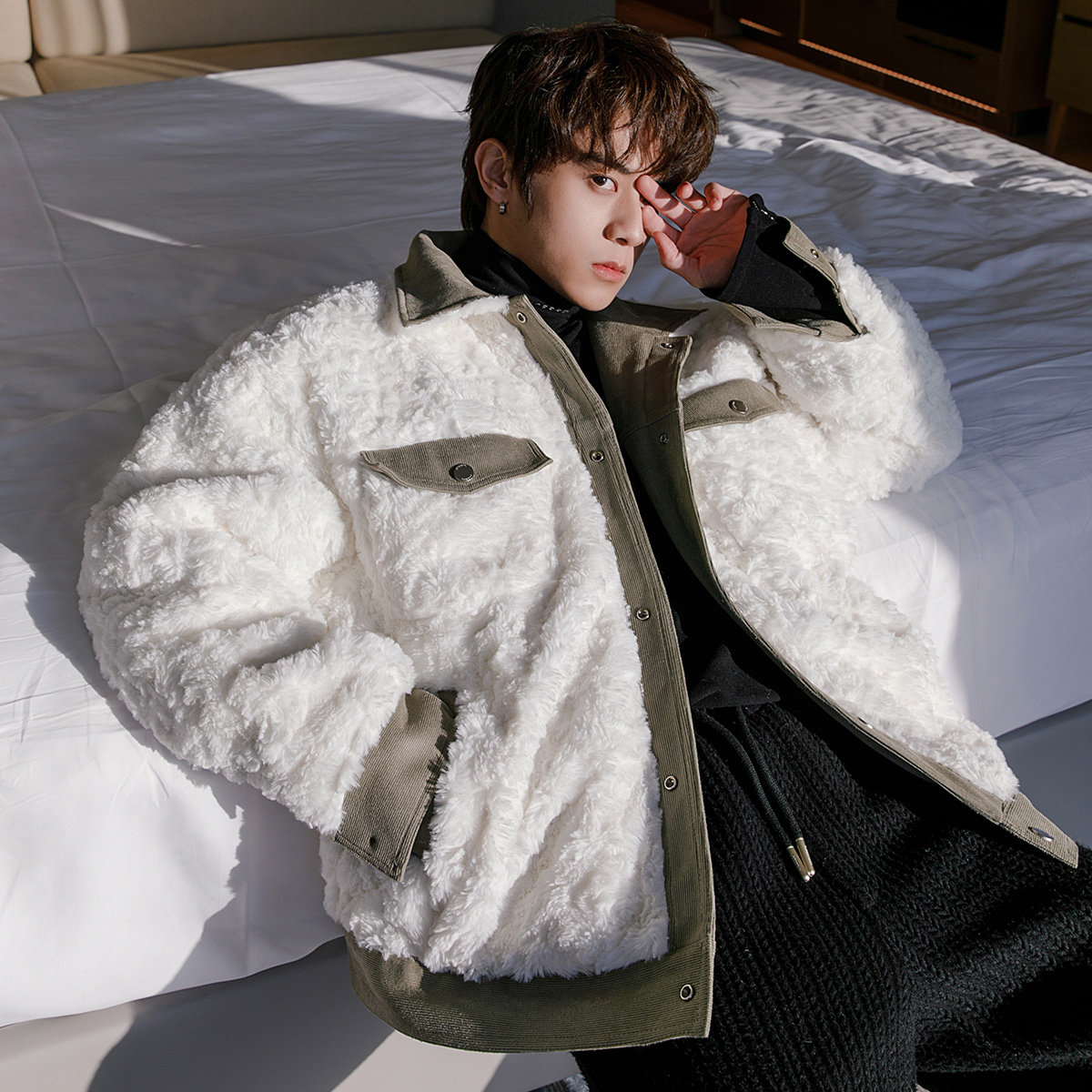 CHICERRO Sicilian men's clothing two sides wearing over-collars casual cotton clothing male gush thickened loose Korean version cotton clothing tide