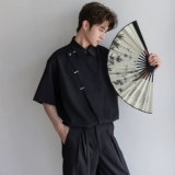 CHICERRO Дизайнерская рубашка, китайский стиль, свободный крой, тренд сезона