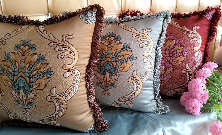 Ghế sofa sang trọng châu Âu ôm gối ôm phòng khách khách sạn câu lạc bộ tựa lưng lõi xe gỗ gụ jacquard lớn ghế lười sofa