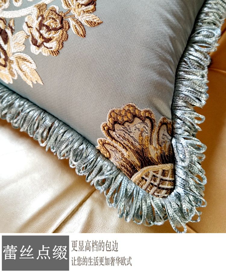 Châu Âu Jacquard gối phòng khách sofa đệm văn phòng khách sạn câu lạc bộ gỗ gụ ghế hình chữ nhật ngón chân thắt lưng ghế lười phòng ngủ