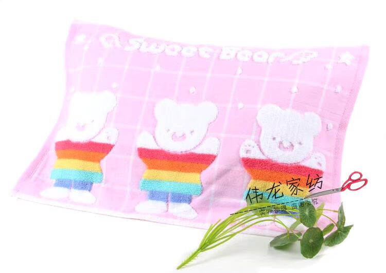 Khăn bông hoạt hình cho trẻ em Khăn gối trẻ em mẫu giáo dày và mềm Khăn gối trẻ em 30X50cm bán buôn vỏ gối anime