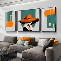 Nordic living room decorative painting modern simple atmospheric figure murals light luxury high-end beauty sofa background wall hanging painting