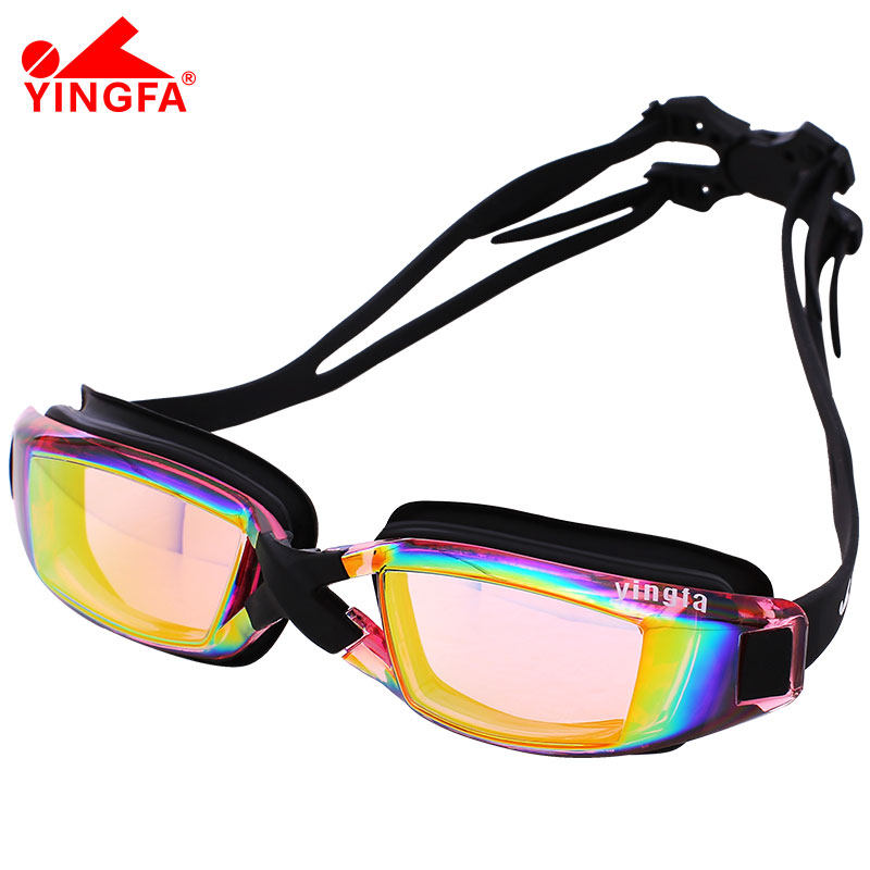 British Hair Coating Resistant UV Plated Chrome and Colorful Cool Anti-Fog Swimming Goggles Y1300AFV