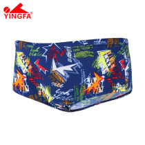Yingfa mens swimming trunks wide version of professional and comfortable four corners low waist fashion color swimming trunks 9608