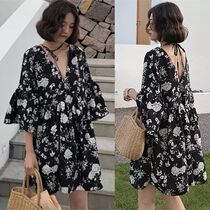 Pregnant women dress in spring and summer clothing season snow shirt and Korean edition of long feeding and nursing dress out