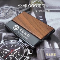 Customized business card box for men and women wooden business card holder business front desk office carry-on gift for boyfriend and colleague