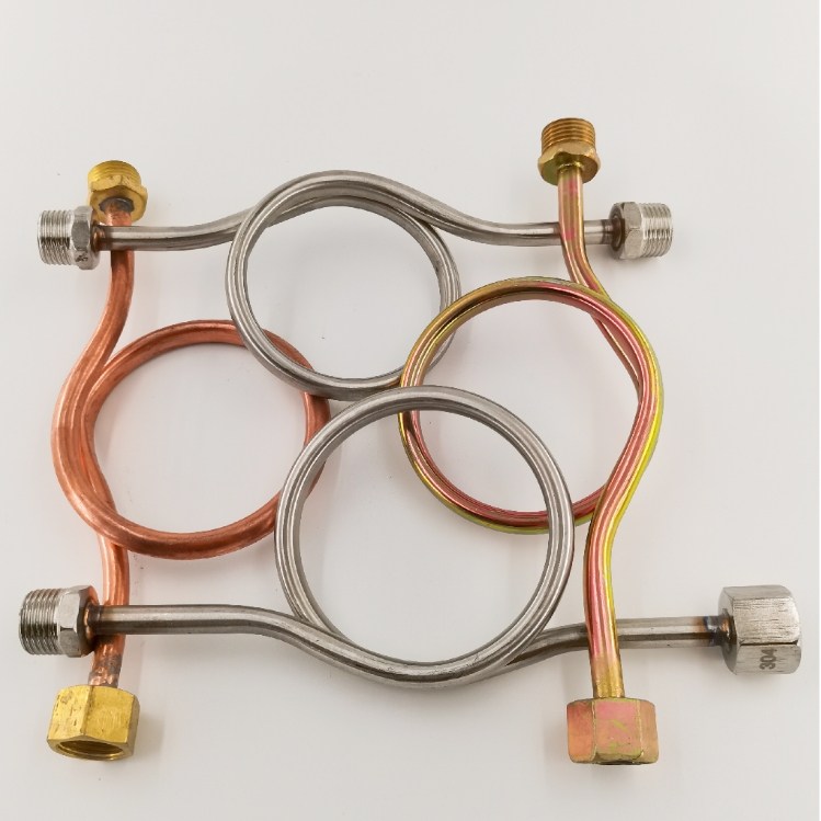 Installation of new double outer wire table bend buffer tube iron copper stainless steel active head M14 change M20 turn 4 points 90 degrees