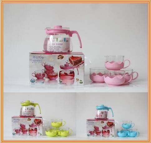 Glass Bubble Teapot Tea Tea Set Filter Kung Fu Tea Set Flowers Teapot Five Sets Event Promotion Gift-Taobao