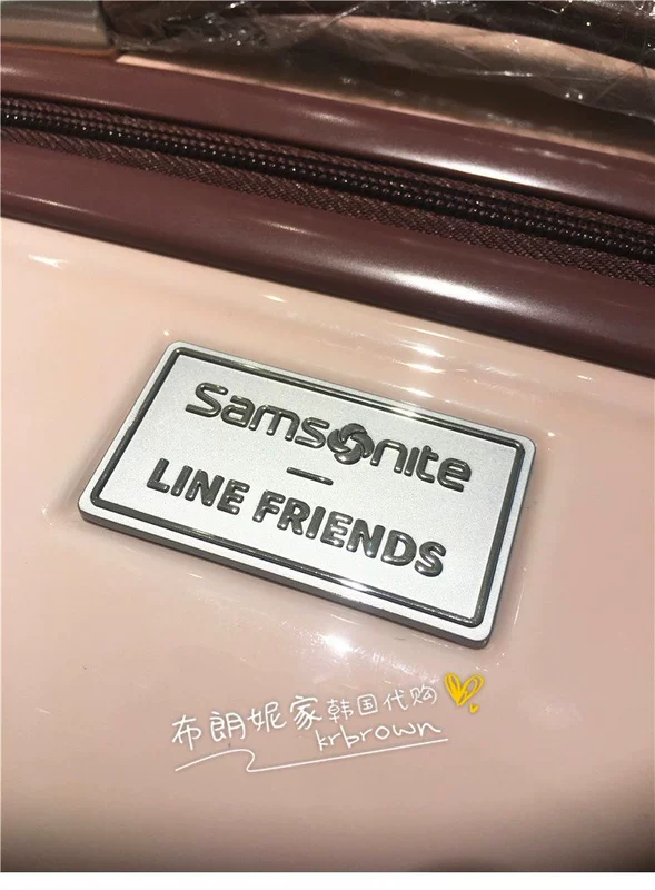 Hàn Quốc LINE FRIENDS x Samsonite Samsonite Chuck Brown Bear vali xe đẩy vali