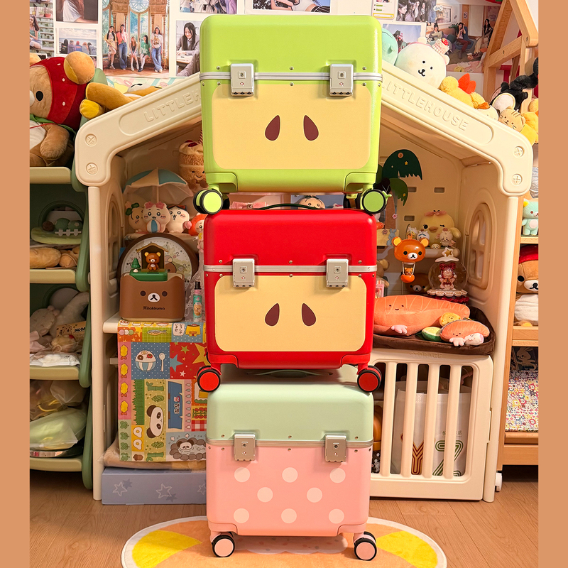 Green Apple Comic Con Sitting Box 20inch Small Carry-On Suitcase Trolley Case Can Sit on and Ride Travel Suitcase for Women Green Apple Comic Con Sitting Box 20inch Small Carry-On Suitcase Trolley Case Can Sit on and Ride Travel Suitcase for Women