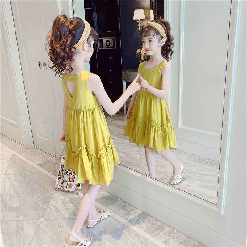 Girl's dress for summer clothes 2022 new children's skirts Summer CUHK Fairy Vest Nepotism Red Princess Nepotism