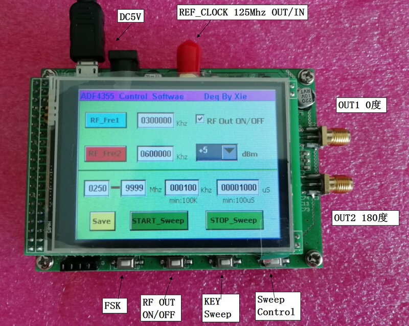Adf4355 Module Touch Color Screen Frequency Scanning Radio Frequency Signal Source Vco Microwave Frequency Synthesizer Pll