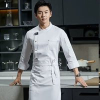 Комфортный белый лонгслив, фартук