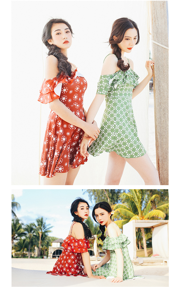 Xiaotao Áo tắm nữ che giấu bụng Slim Slim Spa Resort Váy Xiêm Boxer Bộ đồ bơi hai mảnh - Bộ đồ bơi One Piece đồ bơi nữ 1 mảnh