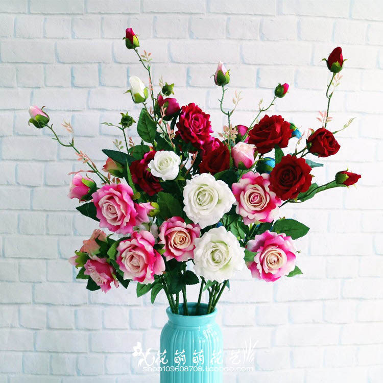 Manufacturer Direct Sales New Products High Branches Landing Suede Bouquets Rose Wedding Fake Flowers Wedding Roses Bouquet Emulation Bouquet of bouquets