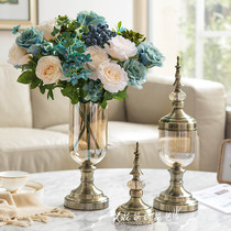 Eurostyle Home Decoration Goods Glass Vase Floral Pendulum Pieces Living-room Emulation Floral Dried Flower Flower Arrangement Furnishing