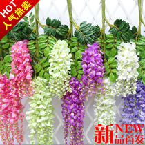 Wedding decoration Decorative Silk Flowers Simulation Flowers Living Room Fake Flowers Plastic Flowers Vines Green Leaf Vines Purple Vines Flower Bean Petals Flowers Suspended Ceiling