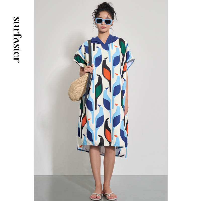 Quick-Drying Swimming Robe, Quick-Drying Poncho, Women's Adult Bath Towel, Beach Robe, Diving Warm Absorbent