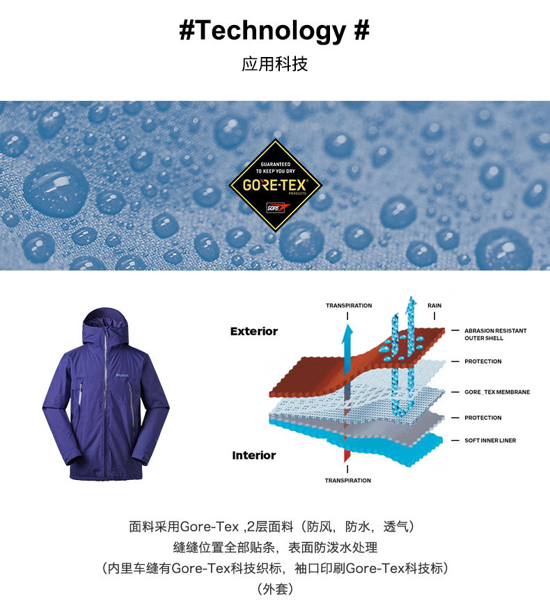 20点开始限4小时 Marmot 土拨鼠 Solaris Gore-Tex 户外防水透气保暖 男式棉服 88VIP会员凑单折后¥1380包邮 3色可选