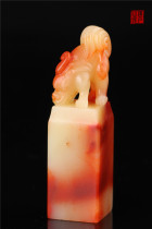 Susan Stone Junction Crystal Triple Colored Candle Red Dexterous Sculpture Hibiscus Stone Seal Rebeast Collection Gift and Leisure Badge