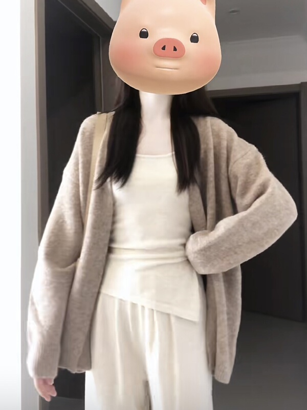Lazy Milk Coffee~! Gentle Style Long-Sleeved Knit Sweater, Loose Mid-Length Shawl Cardigan Sweater for Women, Autumn and Winter