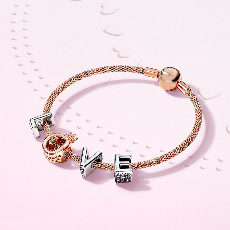 S925 sterling silver base bracelet large hole tire bead bead bracelet brilliant star blue star fashion bracelet