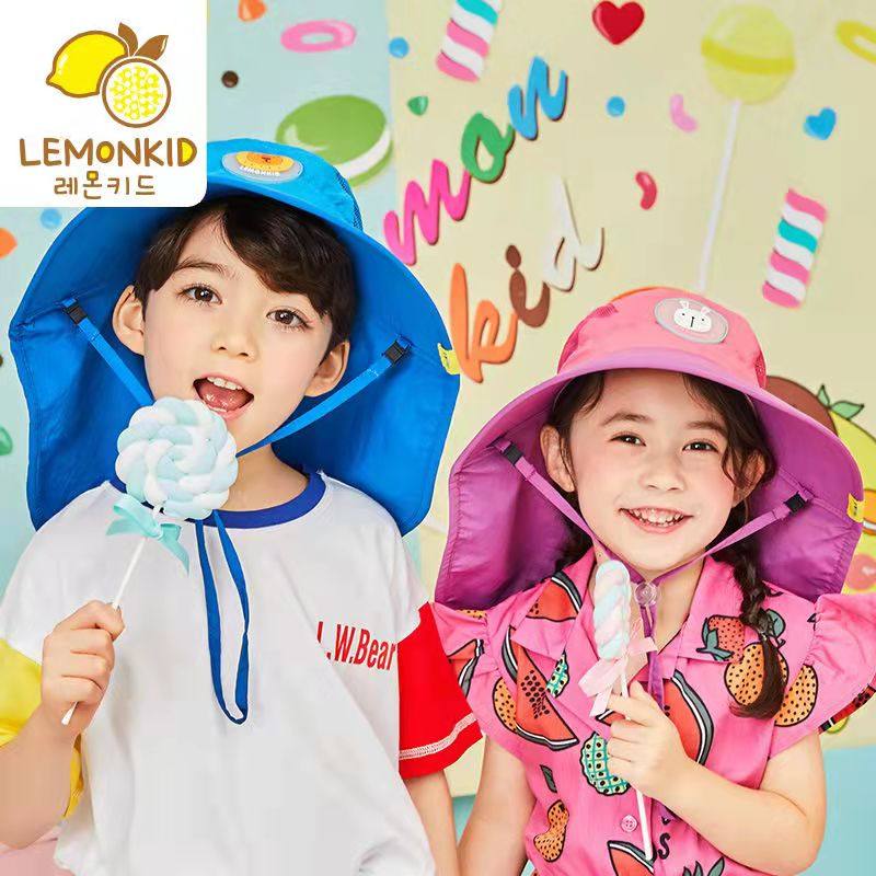 Children's sun protection hat thin section breathable boys and girls seaside fisherman hat baby sunshade large brim anti-UV hat