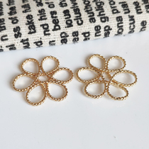 DIY jewelry accessories material new 24k gold-plated twist pattern Chinese knot ring ring big pendant does not fade hypoallergenic