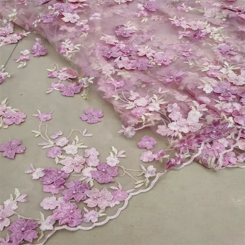Heavy Embroidery Lace Mesh Fabric Beading Accessories Dress Fabric Handmade Three-Dimensional Embroidery Fabric Embroidered Lace Heavy Embroidery Lace Mesh Fabric Beading Accessories Dress Fabric Handmade Three-Dimensional Embroidery Fabric Embroidered Lace