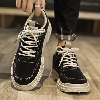 Labor Protection Men's Shoes Winter 2025 New Sports Casual Sneakers Leather Surface Waterproof Non-Slip Wear-Resistant Work Trendy Shoes