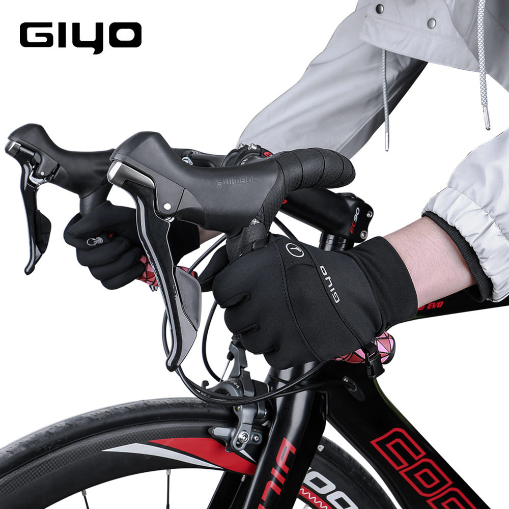 GIYO bicycle gloves mountain bike touch screen gloves windproof warm men and women autumn and winter long finger gloves riding equipment
