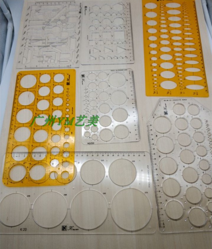 Ke Wen painting circle drawing template ruler round tool Nine Palace ruler circle drawing mold building large elliptical chemical radius