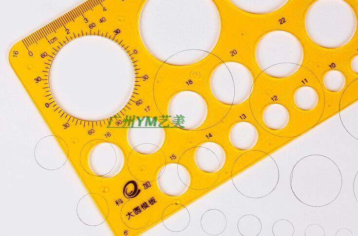 [USD 6.11] Round template ruler Draw a round template ruler Yellow ...