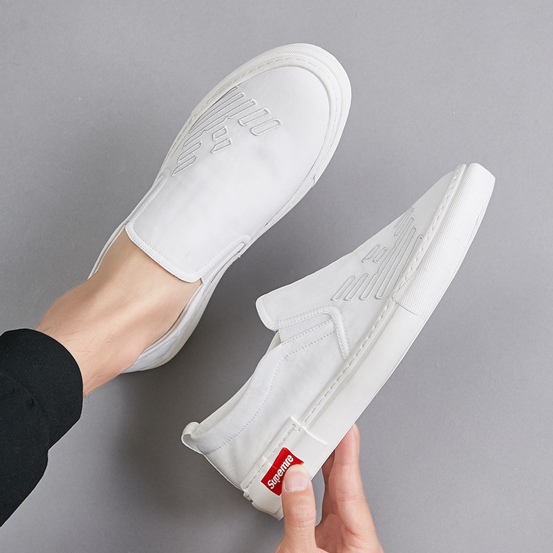 European Standing Lefu Shoes 100 hitch 2020 Summer One foot pedal Lazy Person Breathable thin Tide Cards Little White Shoes Men's Board Shoes