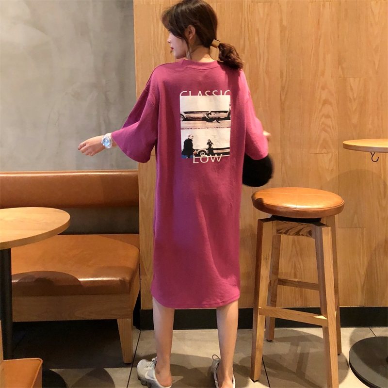 Pregnant women set summer two-piece set 2020 new fashion print short sleeve medium and long version T-shirt pregnant women dress