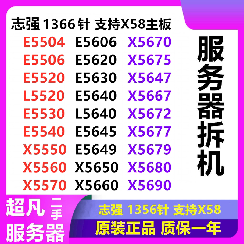 E5504 E5506 E5520 E5530 E5540 X5550 X5560 E5645L5640 X5675