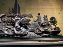 Taihang cliff root carving ornaments wood carving crafts gift Guanyin landscape living room 7-4